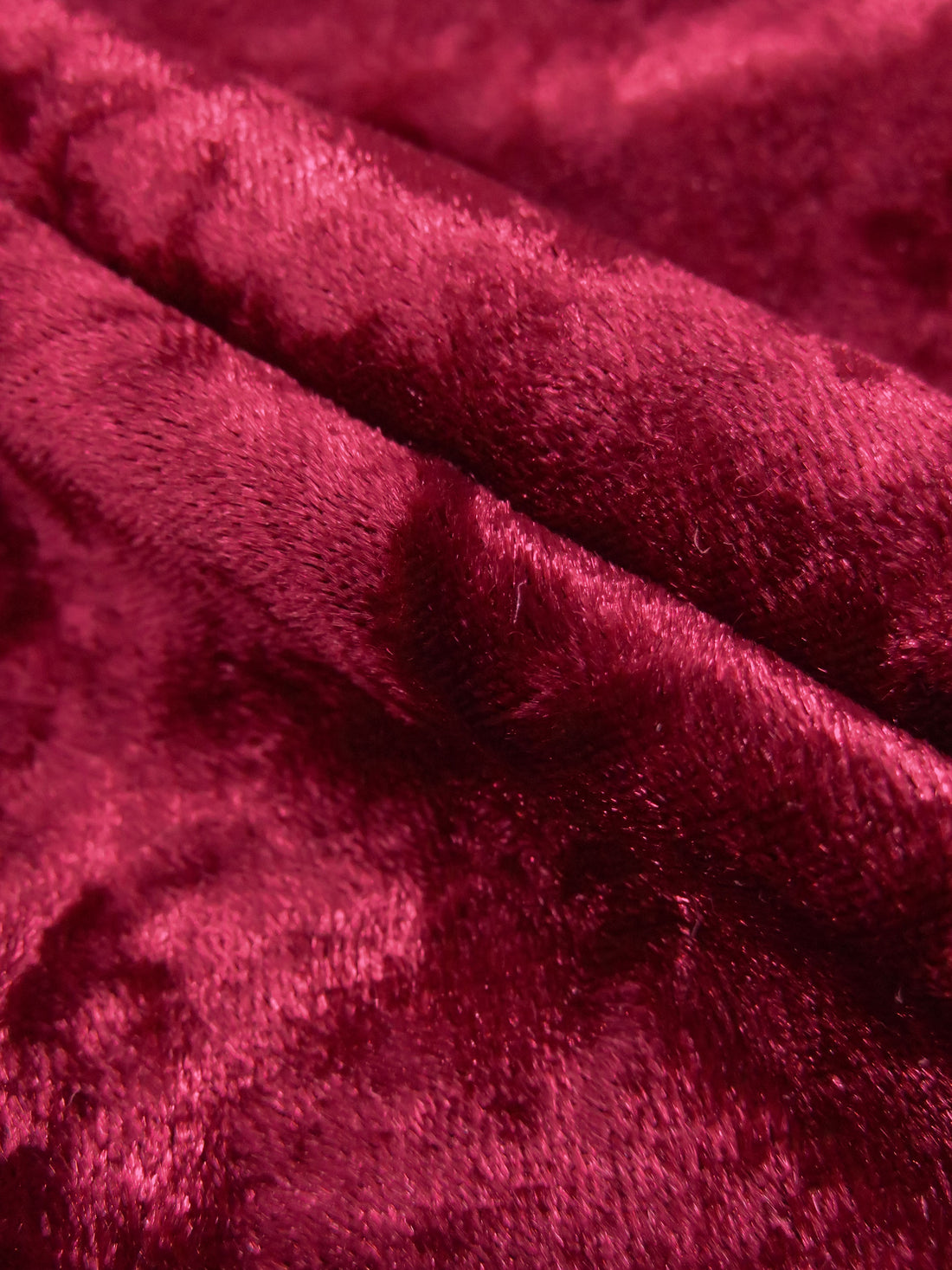 Deep Carmine Red Polyester/Lycra Crushed Stretch Velvet Knit 58W