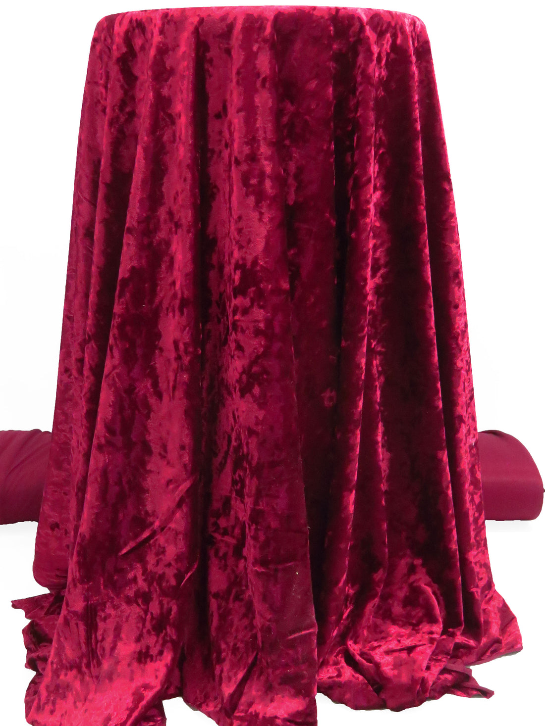 Deep Carmine Red Polyester/Lycra Crushed Stretch Velvet Knit 58W