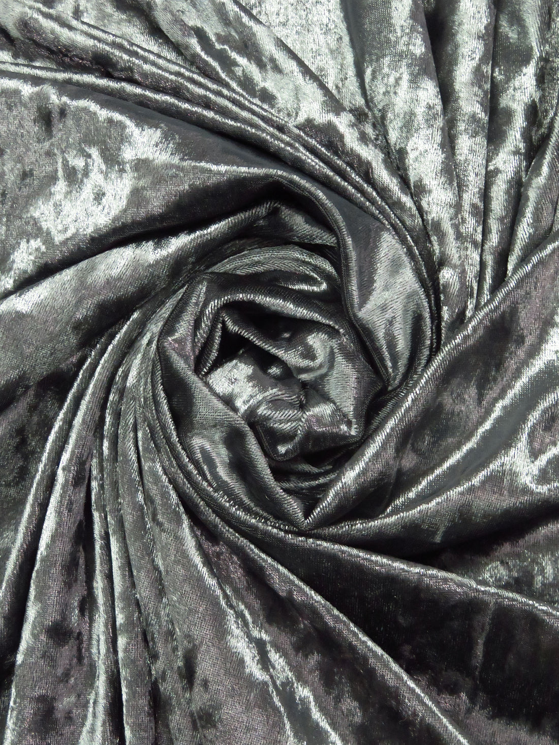 Muted Slate Gray Polyester/Lycra Crushed Stretch Velvet Knit 58W