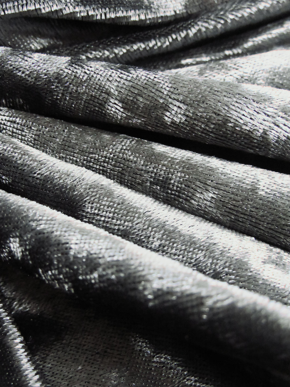 Muted Slate Gray Polyester/Lycra Crushed Stretch Velvet Knit 58W