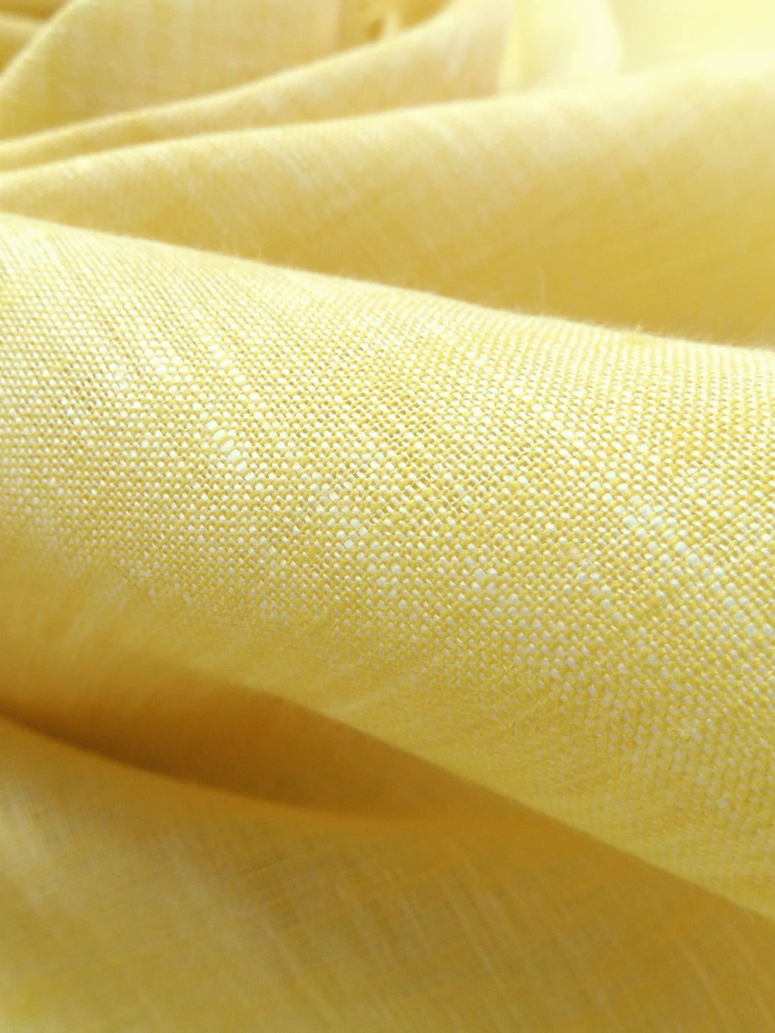 Sun Yellow/White 100% Linen Light-Weight Yarn-Dyed Chambray Linen 58W
