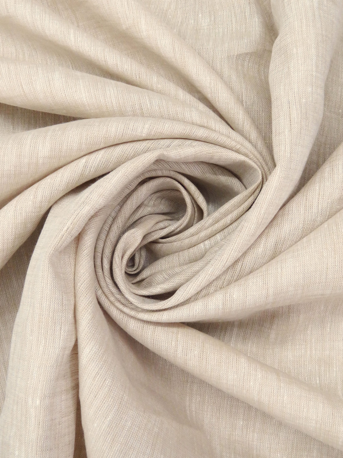 Beige/White 100% Linen Light-Weight Yarn-Dyed Chambray Linen 58W