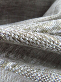Driftwood/White 100% Linen Light-Weight Yarn-Dyed Chambray Linen 58W