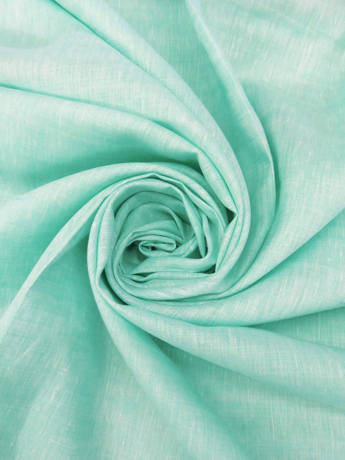 Mint/White 100% Linen Light-Weight Yarn-Dyed Chambray Linen 58W