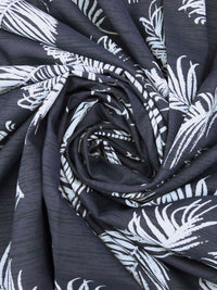 Yale Blue/Dark Hunter Green/Ice Blue 100% Cotton Leaf Print Voile 56W