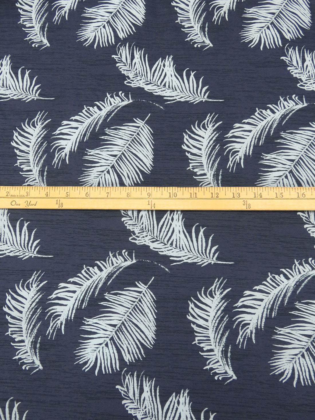 Yale Blue/Dark Hunter Green/Ice Blue 100% Cotton Leaf Print Voile 56W