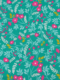 Aqua Green/Light Blue/French Rose/Multi 100% Cotton Floral Print Poplin Shirting 58W