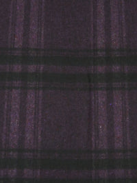 Dark Royal Purple/Black Wool/Polyester Plaid Heavy Flannel Suiting 60W