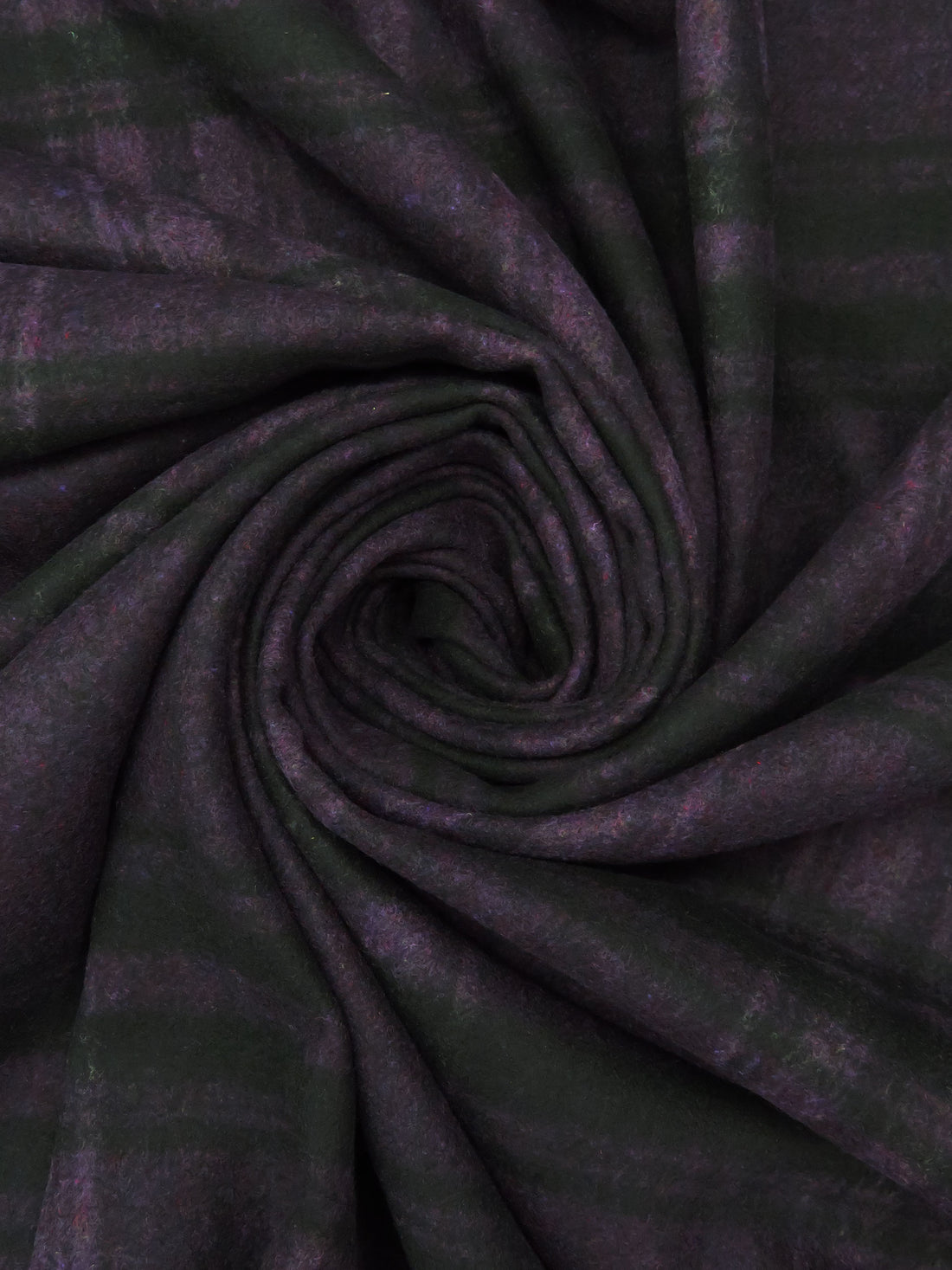 Dark Royal Purple/Black Wool/Polyester Plaid Heavy Flannel Suiting 60W