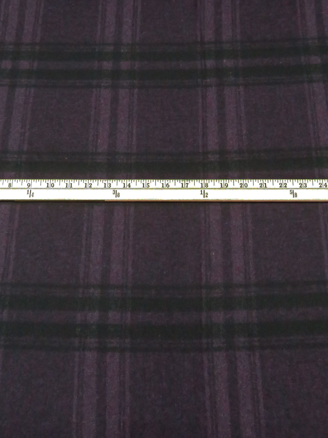 Dark Royal Purple/Black Wool/Polyester Plaid Heavy Flannel Suiting 60W