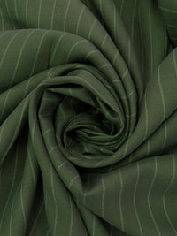 Deep Moss Green/Lamb's Ear Green 100% Linen Vertical Stripe Shirt Weight Woven 60W
