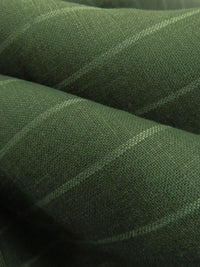 Deep Moss Green/Lamb's Ear Green 100% Linen Vertical Stripe Shirt Weight Woven 60W