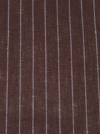 Muted Garnet/Soft Lilac 100% Linen Vertical Stripe Shirt Weight Woven 60W