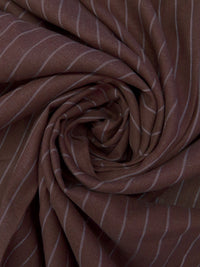 Muted Garnet/Soft Lilac 100% Linen Vertical Stripe Shirt Weight Woven 60W