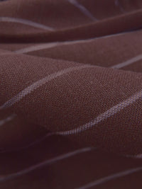 Muted Garnet/Soft Lilac 100% Linen Vertical Stripe Shirt Weight Woven 60W