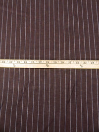 Muted Garnet/Soft Lilac 100% Linen Vertical Stripe Shirt Weight Woven 60W