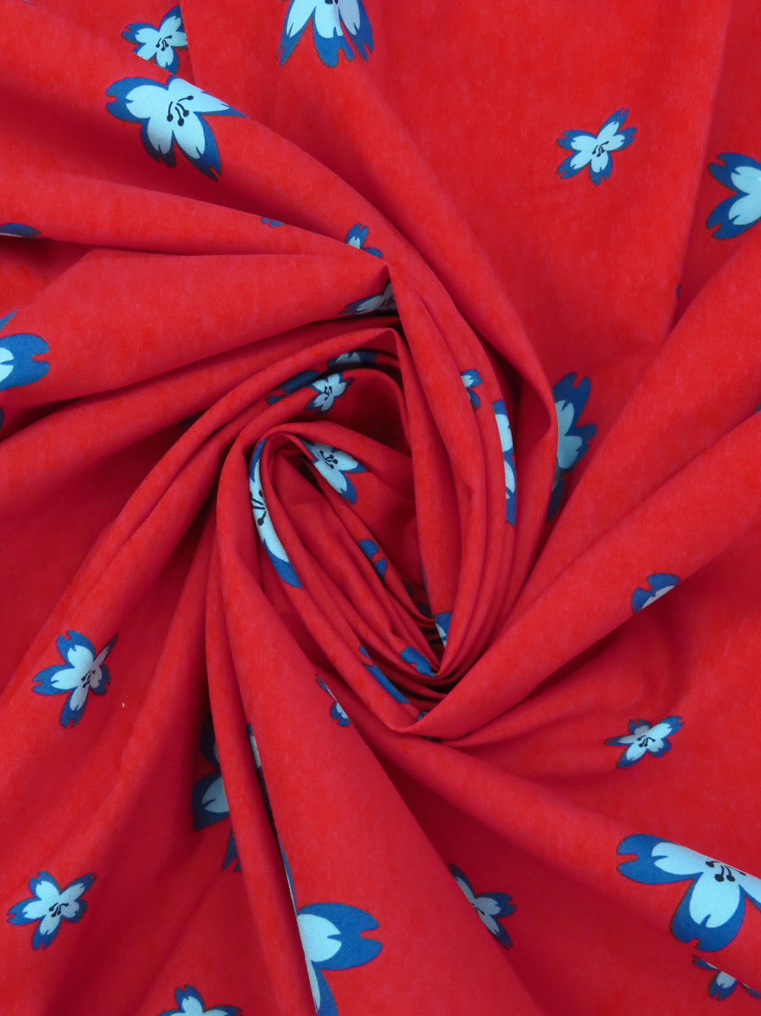 Cherry Red/Powder Blue/Azure Blue/Navy 100% Cotton Cherry Blossom Print Poplin Shirting 60W