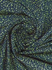 Navy/Light Green 100% Cotton Mini Abstract Etches Print Poplin Shirting 56W