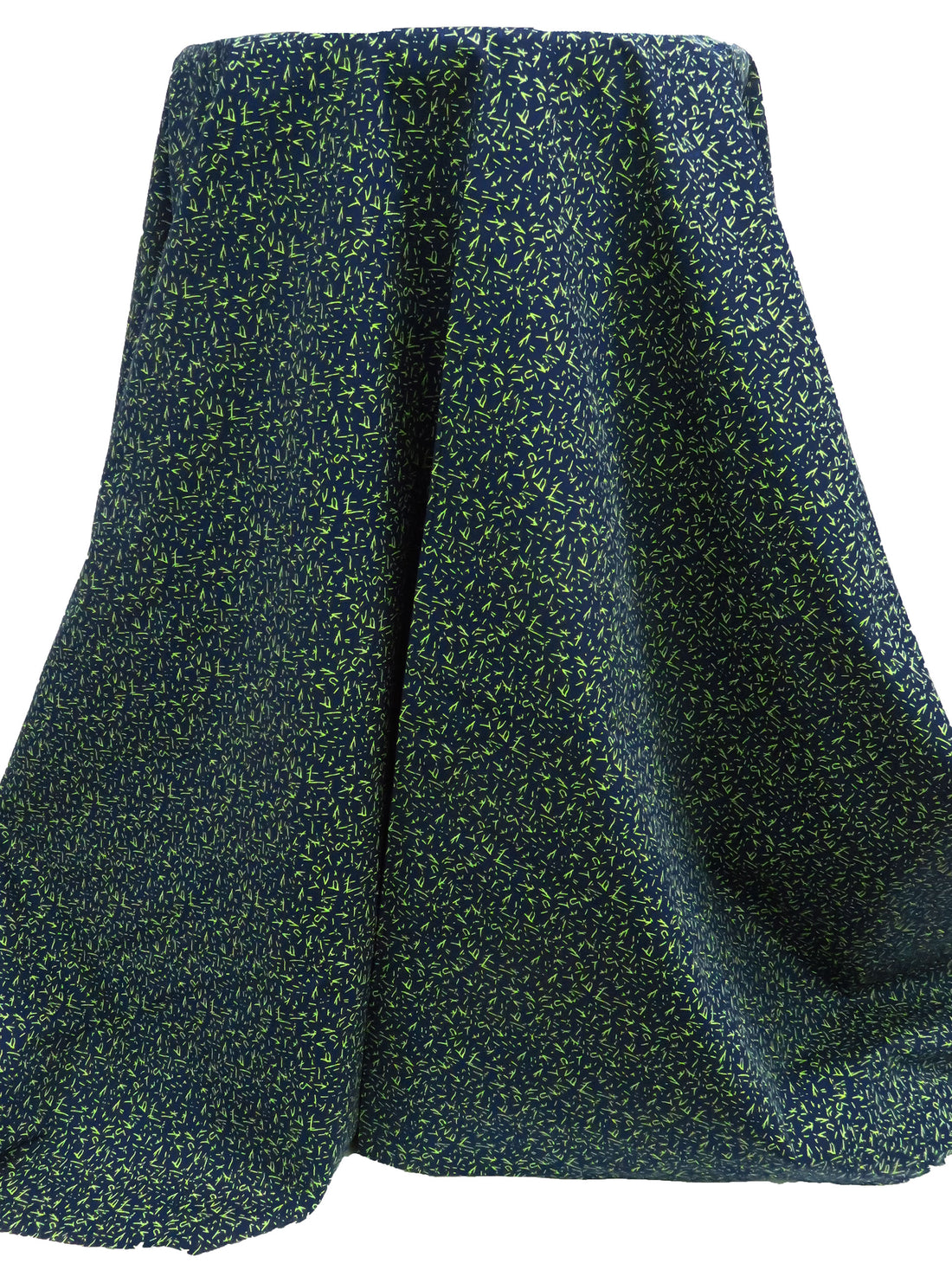 Navy/Light Green 100% Cotton Mini Abstract Etches Print Poplin Shirting 56W