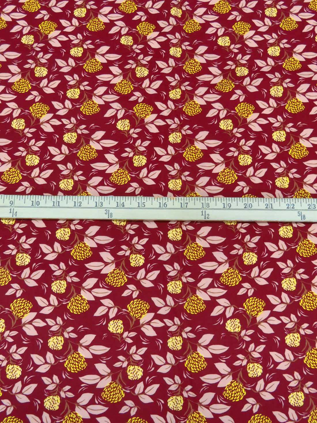 Vivid Auburn/Dandelion/Light Rose Beige 100% Cotton Floral Print Poplin Shirting 60W