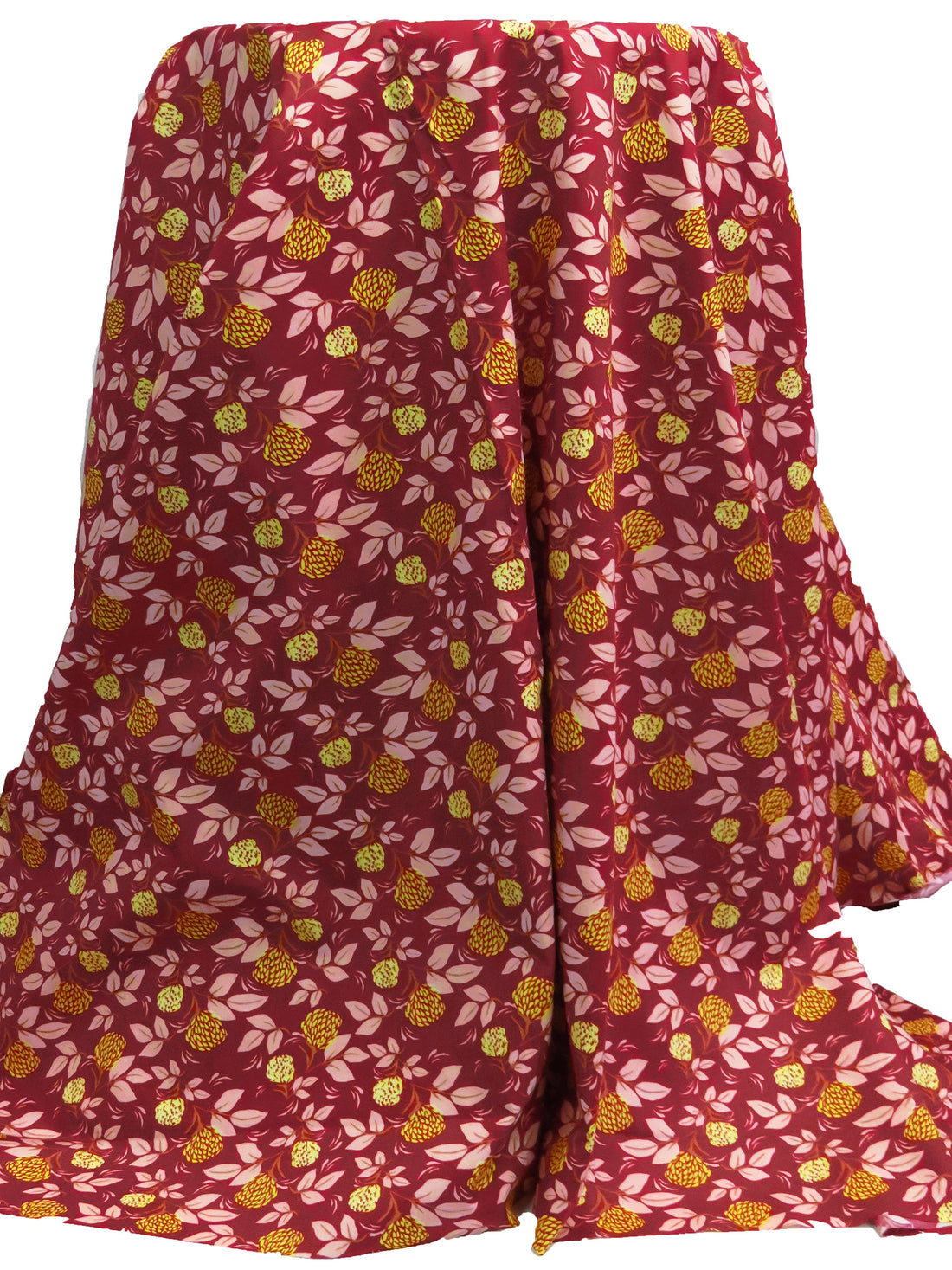 Vivid Auburn/Dandelion/Light Rose Beige 100% Cotton Floral Print Poplin Shirting 60W