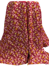 Vivid Auburn/Dandelion/Light Rose Beige 100% Cotton Floral Print Poplin Shirting 60W