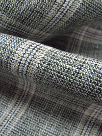 Sage/Dark Teal/White/Tan 100% Linen Yarn-Dyed Plaid Shirt Weight Woven 56W