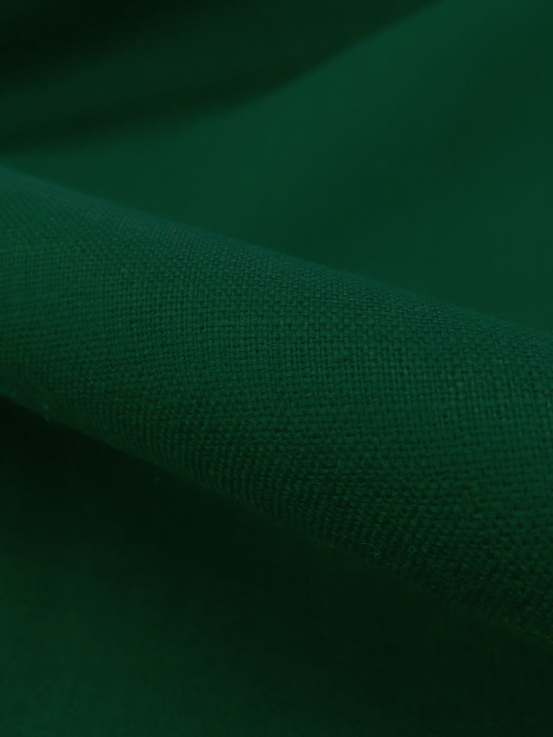 Deep Evergreen 100% Linen Shirt Weight Woven 56W
