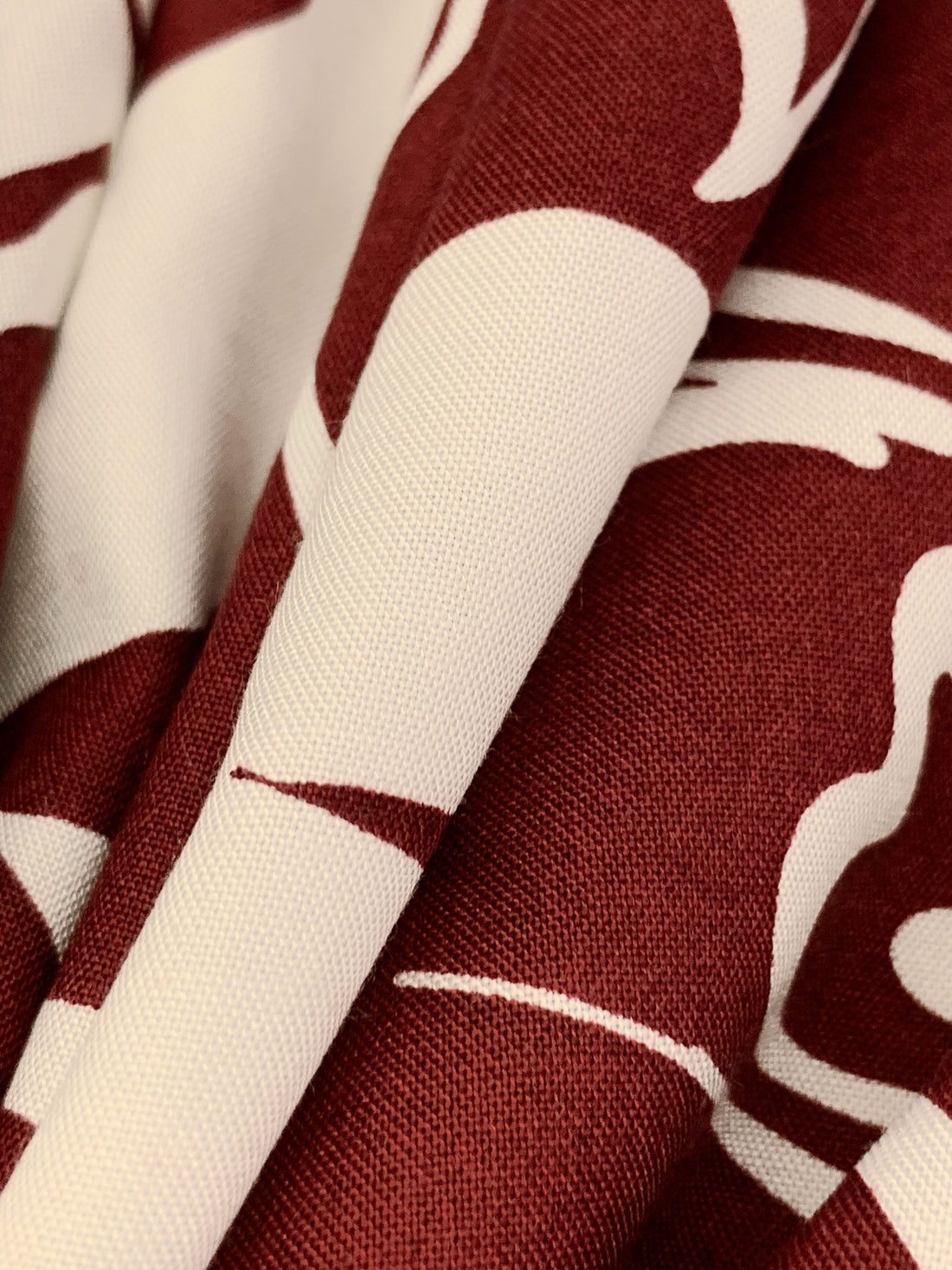 Regal Maroon Red/Alabaster 100% Rayon Floral Print Challis 54W