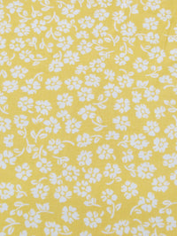 Lemon Zest/White 100% Rayon Ditsy Floral Print Challis 54W