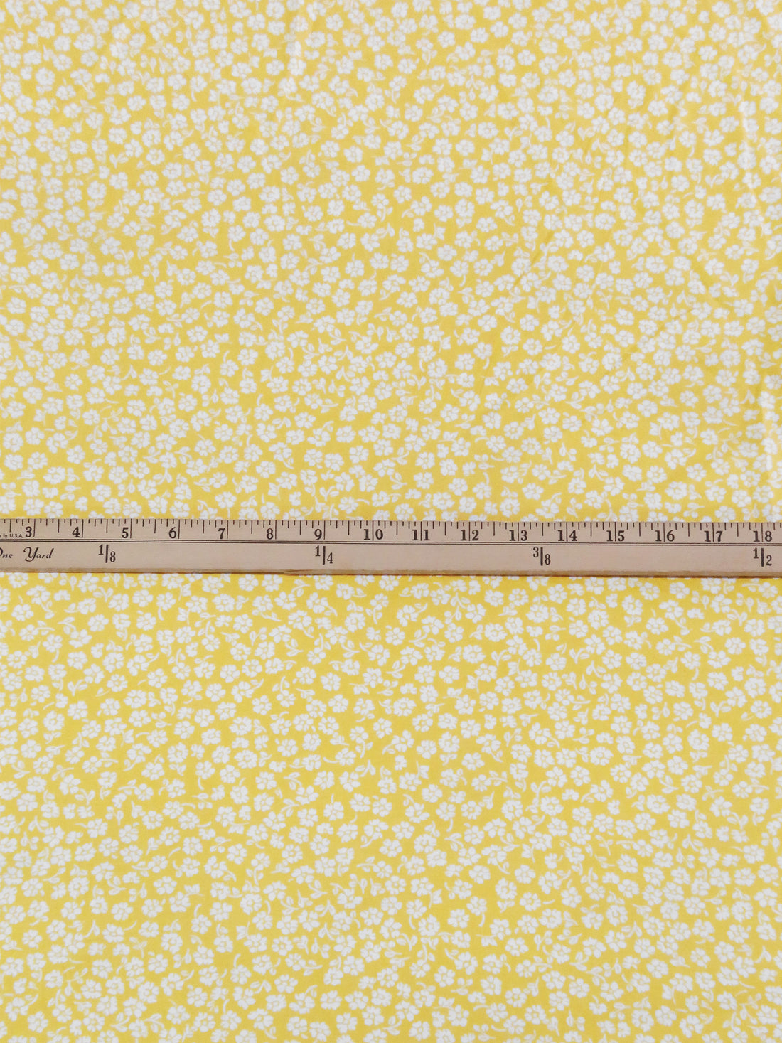 Lemon Zest/White 100% Rayon Ditsy Floral Print Challis 54W