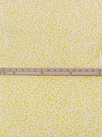 Lemon Zest/White 100% Rayon Ditsy Floral Print Challis 54W