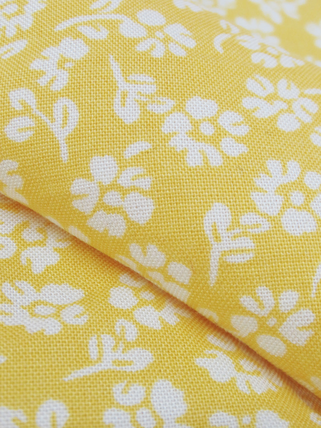 Lemon Zest/White 100% Rayon Ditsy Floral Print Challis 54W