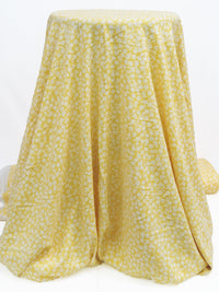 Lemon Zest/White 100% Rayon Ditsy Floral Print Challis 54W