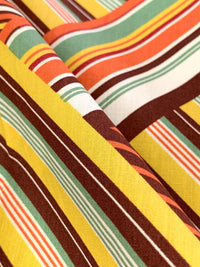 Dandelion/Chestnut/White/Deep Carrot 100% Cotton Multi-Stripe Lattice Print Poplin Shirting 56W