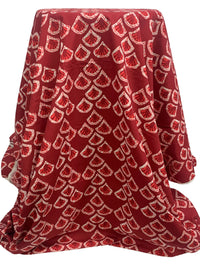 Vivid Auburn/Scarlet/White 100% Cotton Shell Print Poplin Shirting 56W