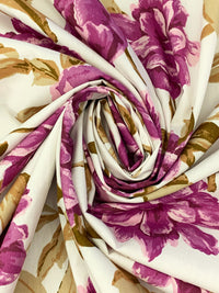 Boysenberry/Alabaster/Deep Bronze/Multi 100% Cotton Floral Print Poplin Shirting 58W