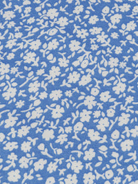 Cornflower Blue/White 100% Rayon Floral Print Challis 56W