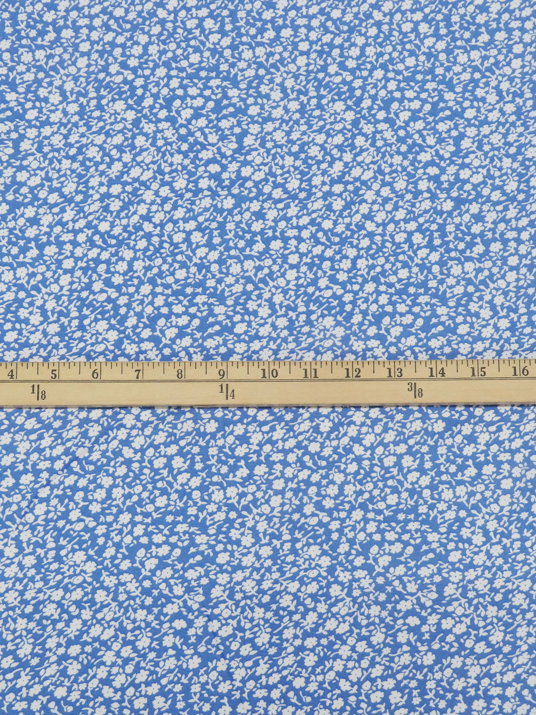 Cornflower Blue/White 100% Rayon Floral Print Challis 56W