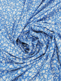 Cornflower Blue/White 100% Rayon Floral Print Challis 56W