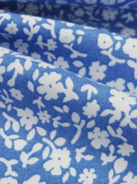 Cornflower Blue/White 100% Rayon Floral Print Challis 56W
