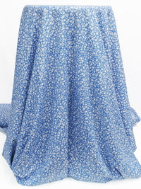 Cornflower Blue/White 100% Rayon Floral Print Challis 56W