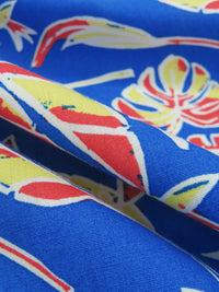 Azure/Lemon/Scarlet/White 100% Cotton Novelty Tropical Floral Print Poplin Shirting