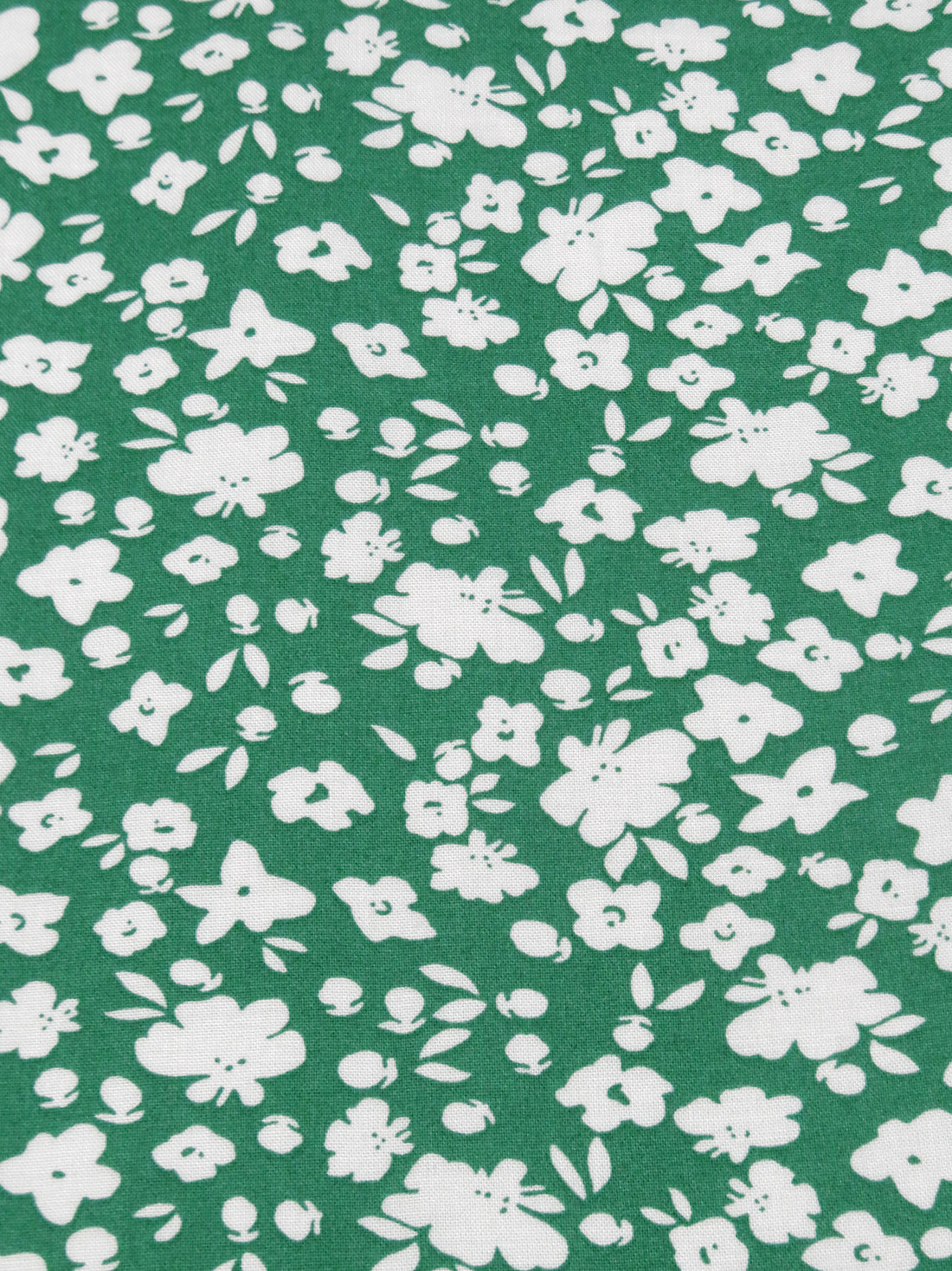 Emerald/White 100% Rayon Floral Print Challis 58W