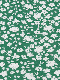 Emerald/White 100% Rayon Floral Print Challis 58W