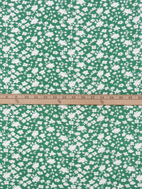 Emerald/White 100% Rayon Floral Print Challis 58W