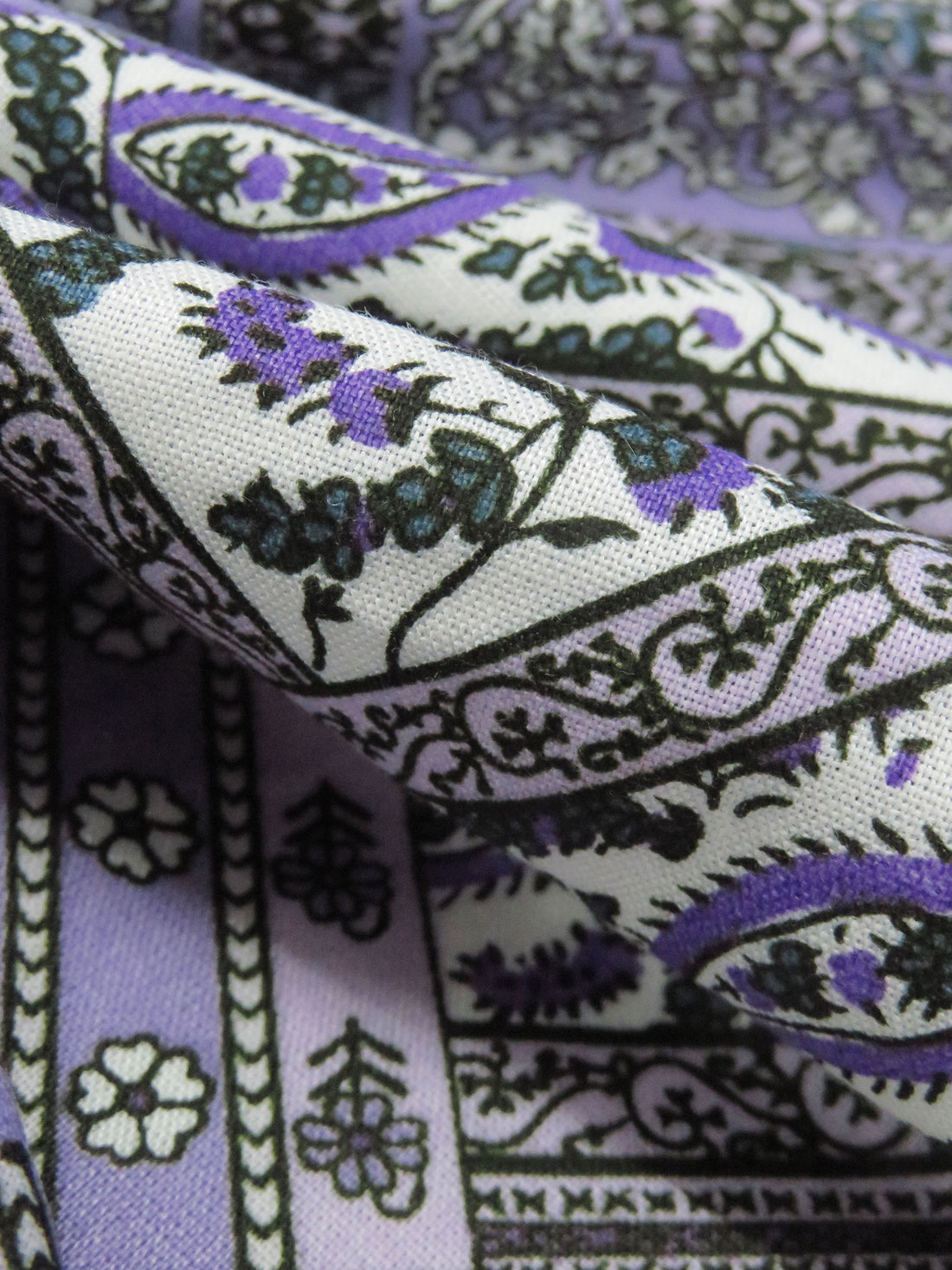Iris Purple/Pale Shadow Lavender/Dark Pacific Blue/Multi 100% Rayon Ornate Patchwork Print Challis 56W
