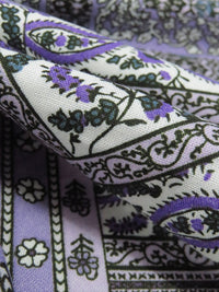 Iris Purple/Pale Shadow Lavender/Dark Pacific Blue/Multi 100% Rayon Ornate Patchwork Print Challis 56W