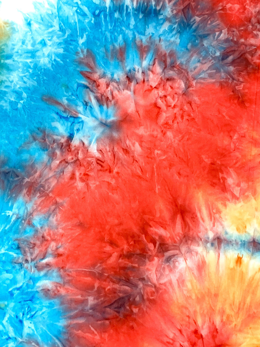 Rich Electric Blue/Fire Red/Turmeric/Multi Polyester/Lycra Tie-Dyed Double Brushed Knit 58W