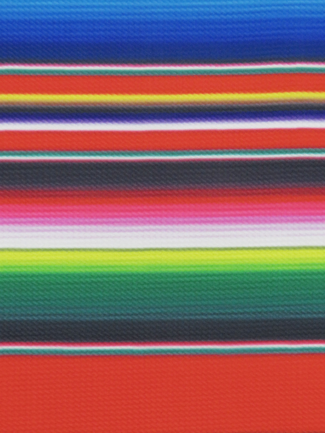Fire Red/Sapphire/Forest Green/Multi Polyester/Lycra Horizontal Gradient Fiesta Stripe Print Liverpool Double Knit 59W